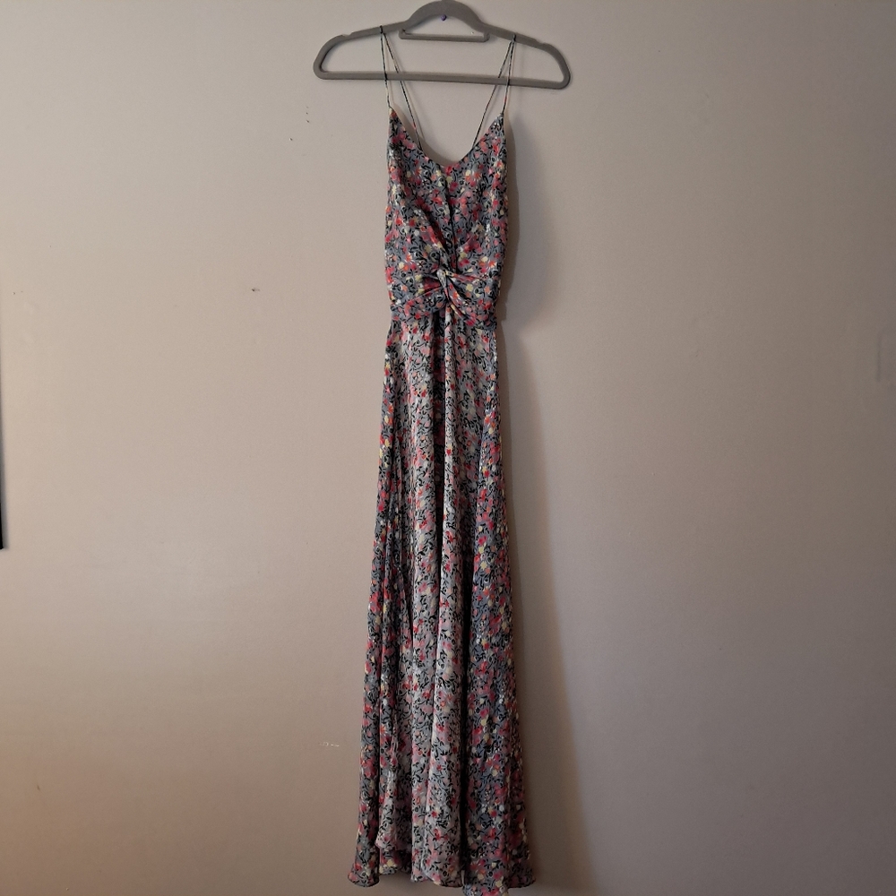 Caroline Constas Floral Silk Cape Tank Top